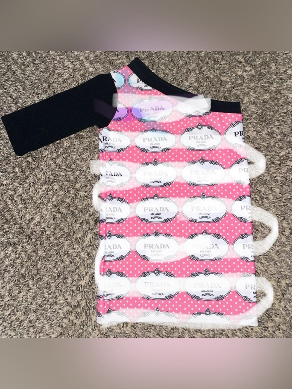 Toddler Girl’s Pink Logo Print one sleeve boutique dress